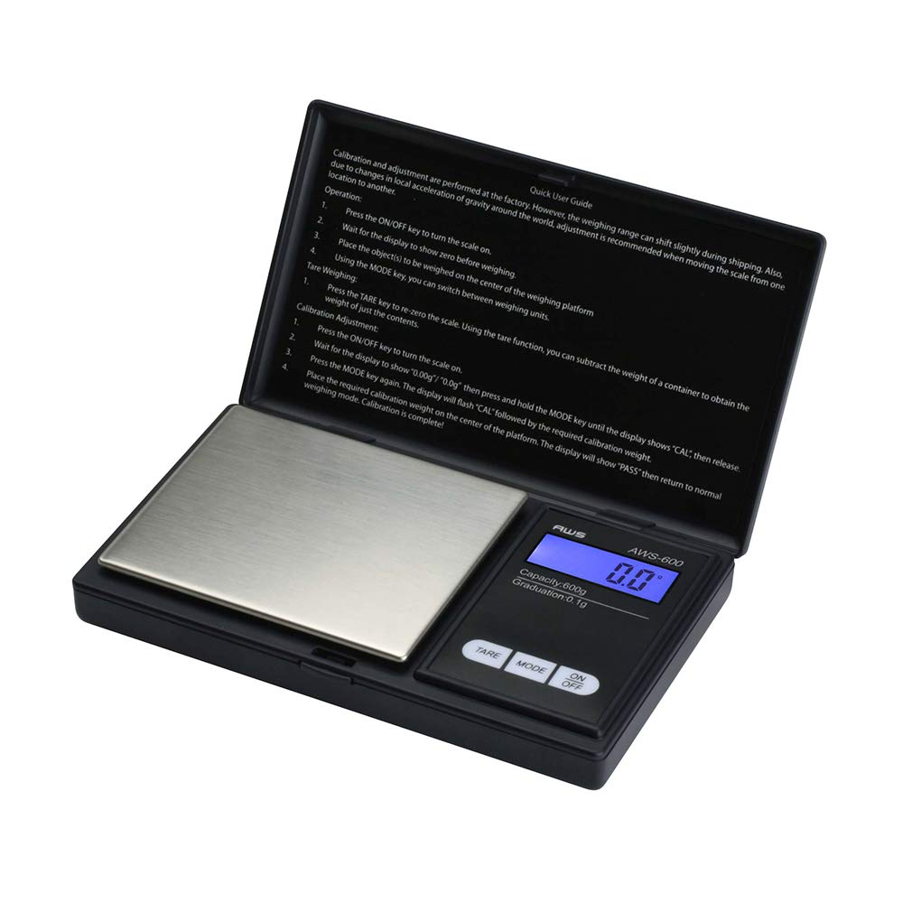 American Weigh Scales scale weighing coins and jewelry for quick checks.