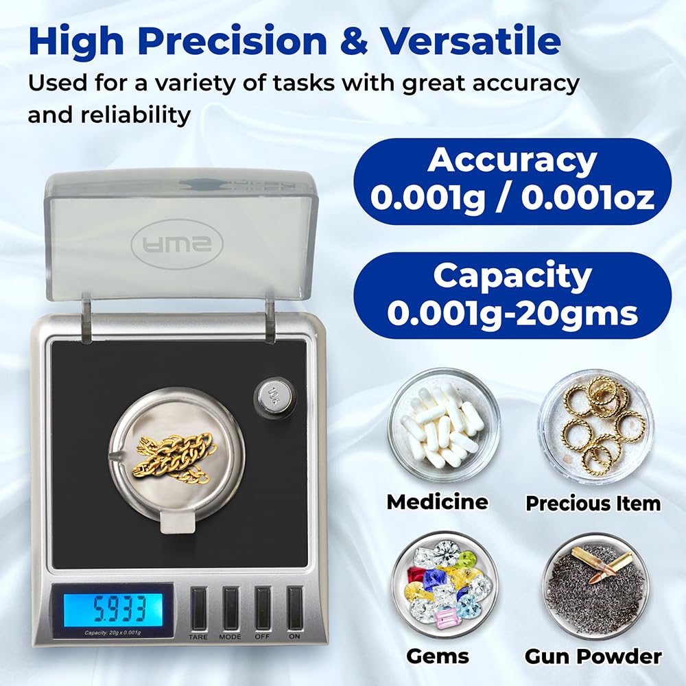 American Weigh Gemini-20 with calibration weights in case, ready for recalibration.