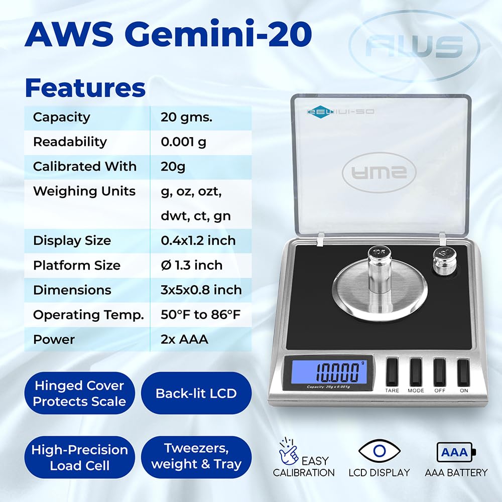 American Weigh Gemini-20 kit image shows complete setup with accessories.