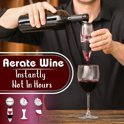 AMERICANISTA Aerator Stand keeps the spout accessible and hygienic on the table.