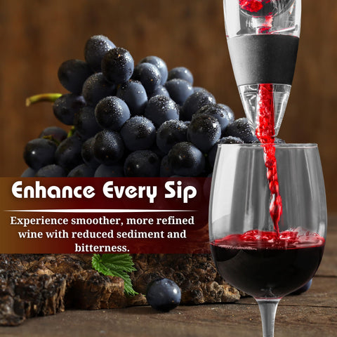 AMERICANISTA Decanter Aerating Spout demonstrates filter for clean, sediment-free pours.