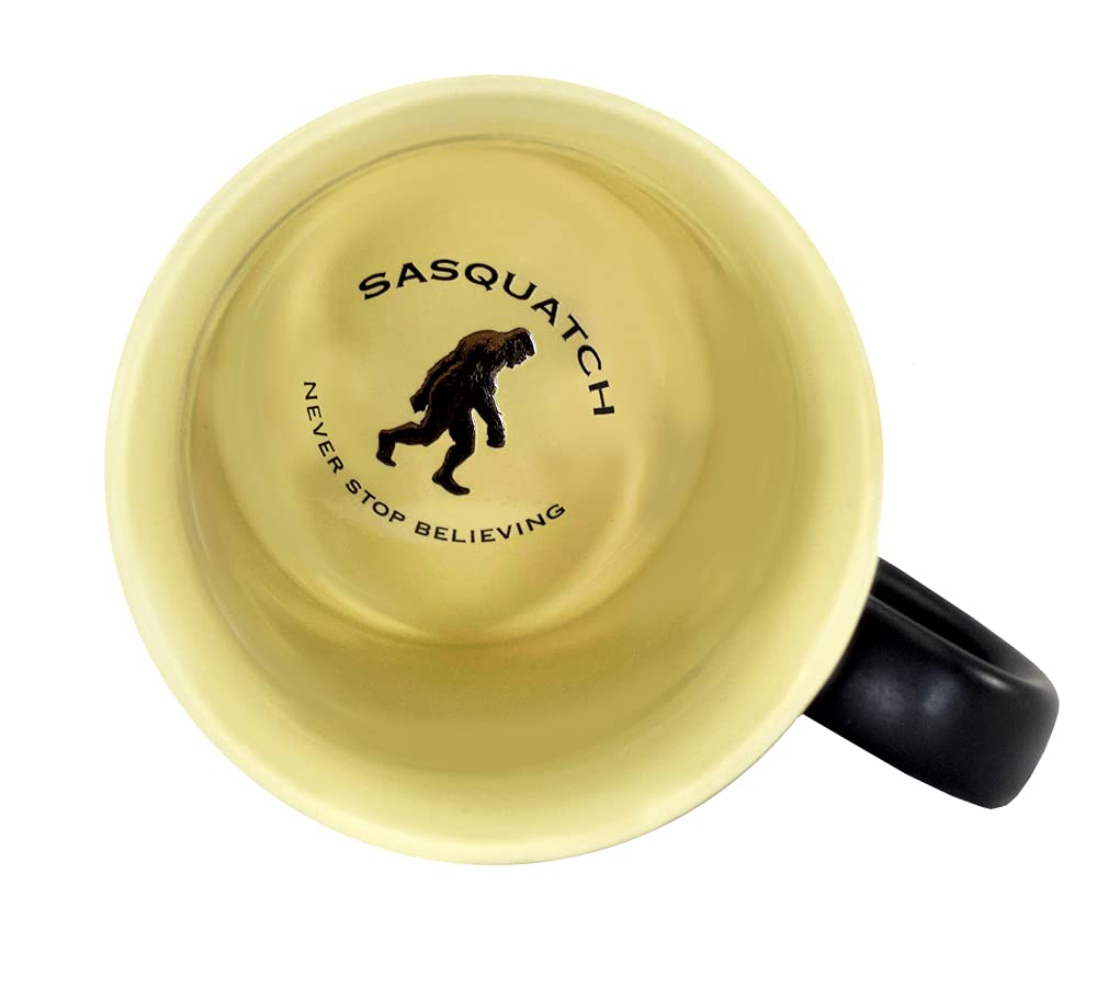 Americaware Bigfoot Emblem Mug side view highlights 18oz capacity for hot beverages