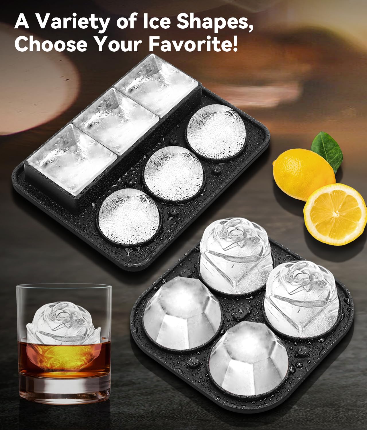 AMFOCUS ice cube tray square lid for cocktails