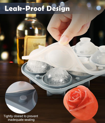 AMFOCUS ice tray with integrated funnel for mess-free filling.