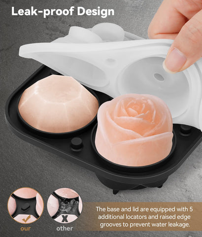 AMFOCUS large 2.5-inch ice cubes for whiskey and cocktails