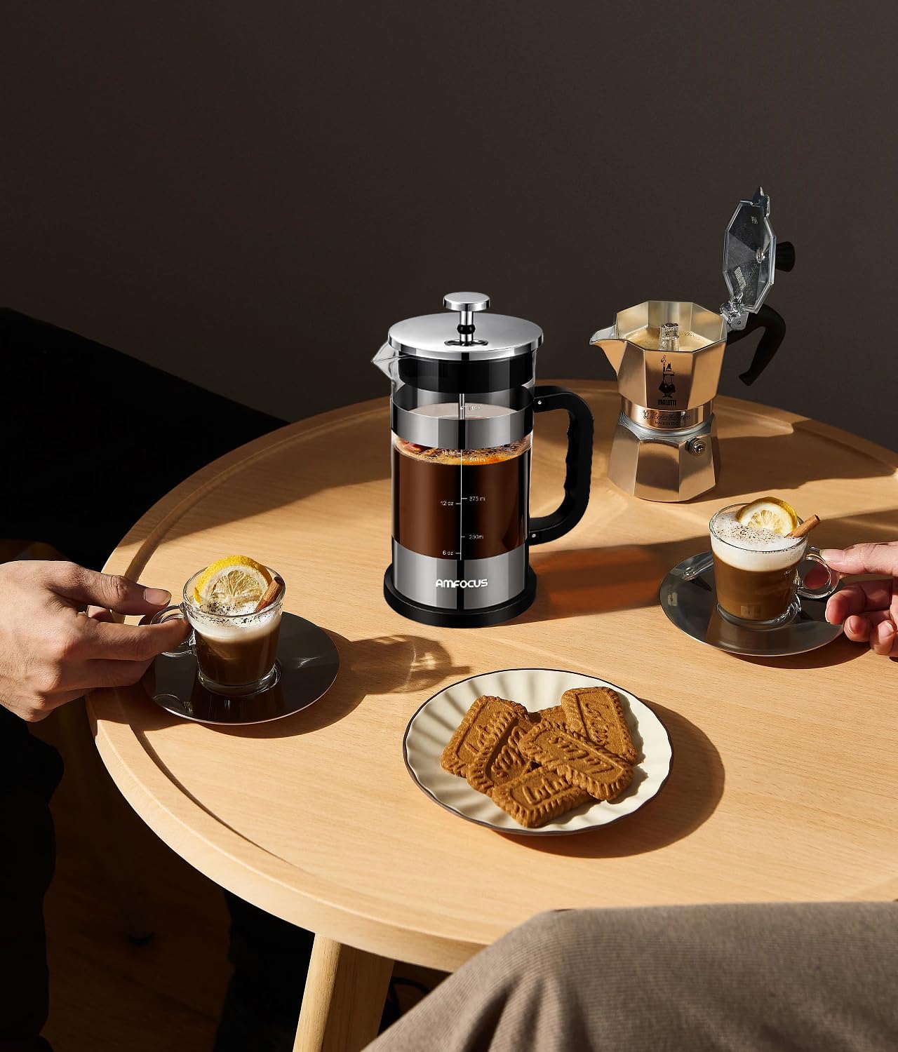AMFOCUS versatile maker for tea, hot chocolate, and cold brew