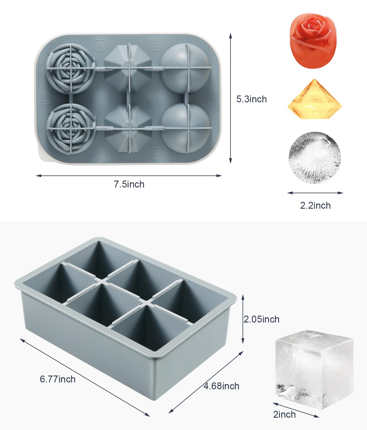 AMFOCUS rose ice mold adds elegant blooms to drinks and parties.