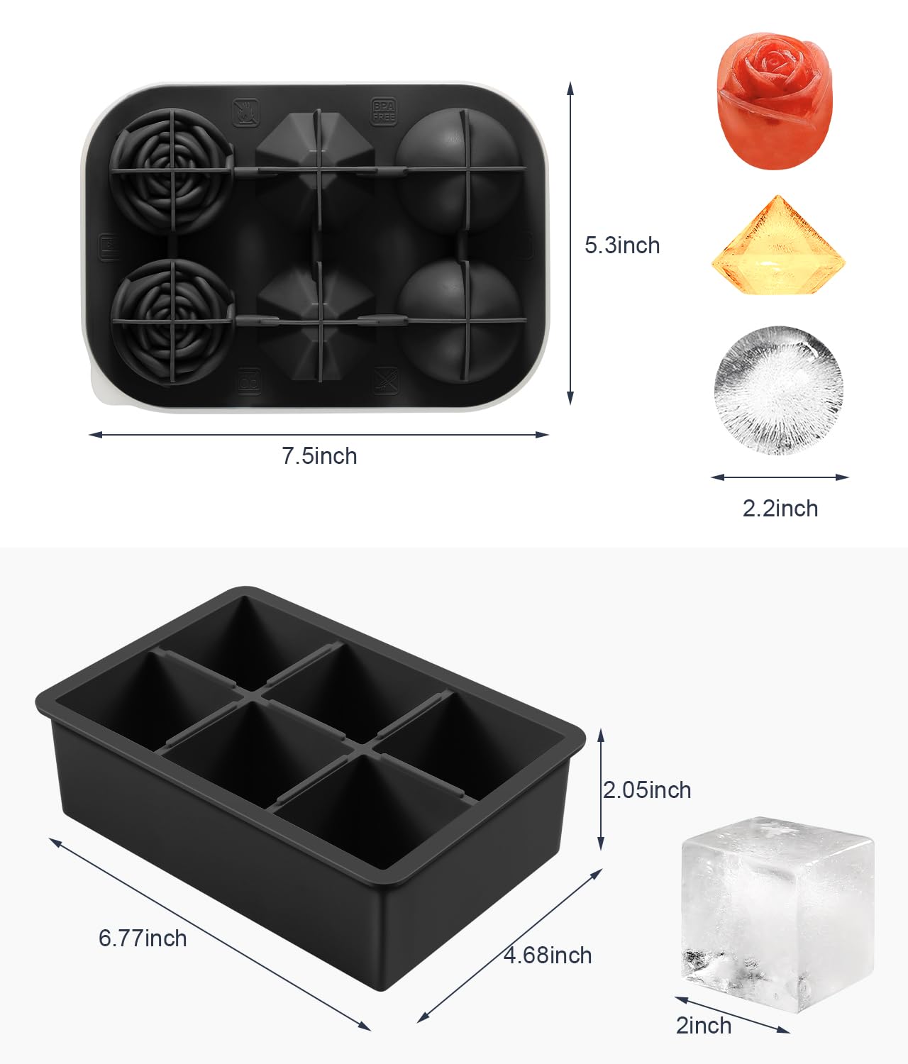 AMFOCUS rose shaped ice tray adds romantic flair to drinks