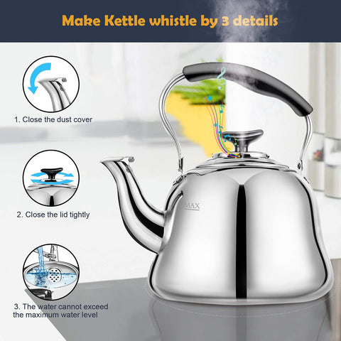 AMFOCUS Tea Kettle automatic spout lift for easy pouring.