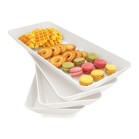 AMGBZT rectangle serving tray 16x6 in white for elegant main-dish presentation.