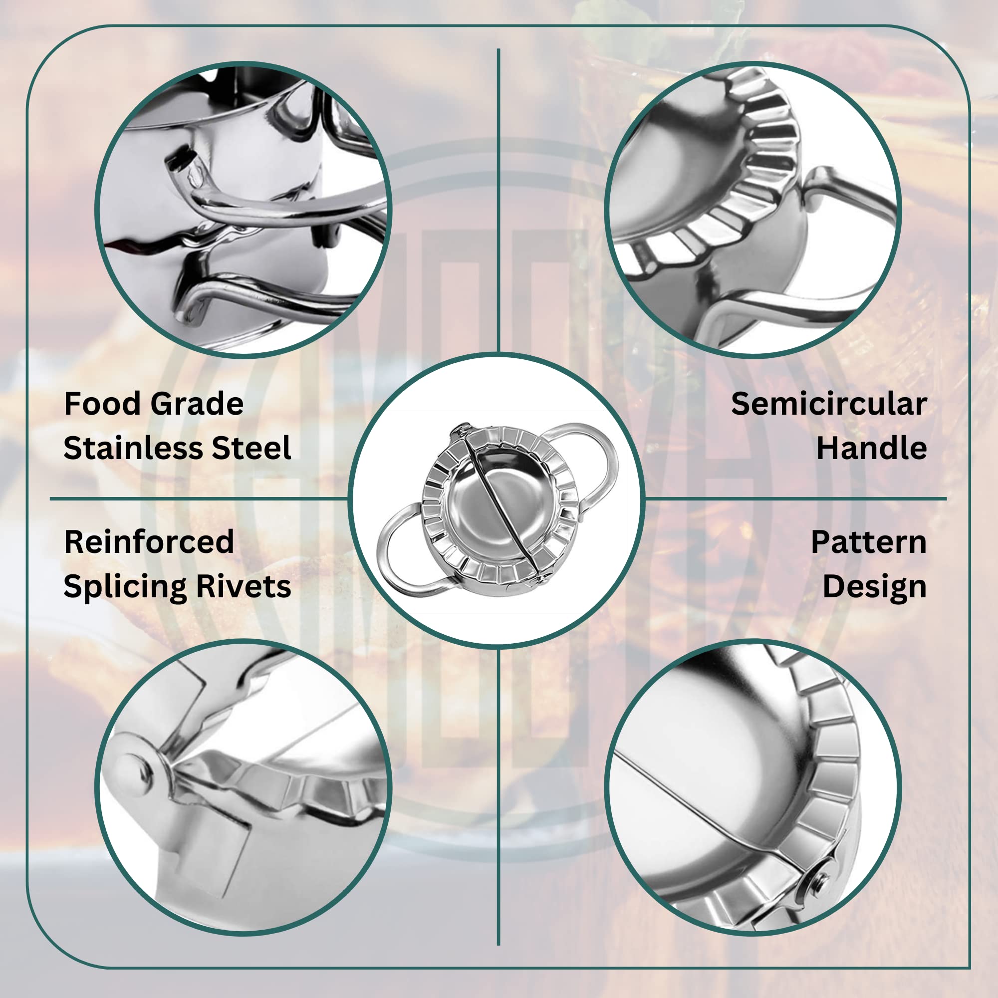 AMGOYA ring cutter for clean wrapper edges for uniform pockets.