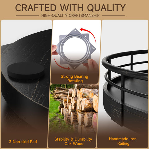 AMH farmhouse black gold turntable adds rustic style with practical item rotation