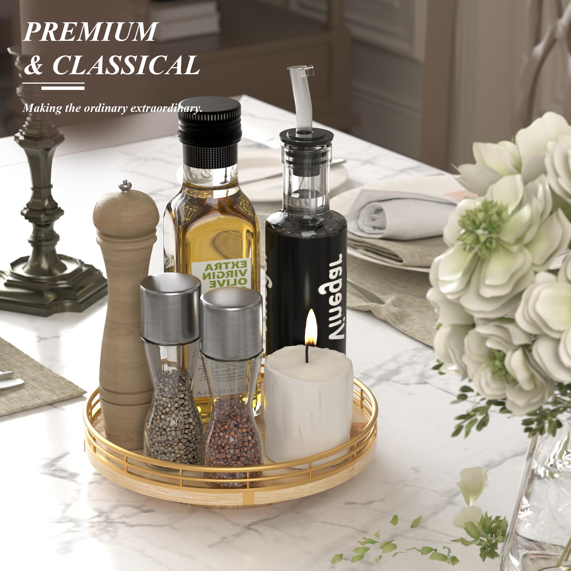 AMH Farmhouse Oak 9in Lazy Susan gift-ready packaging for a thoughtful present