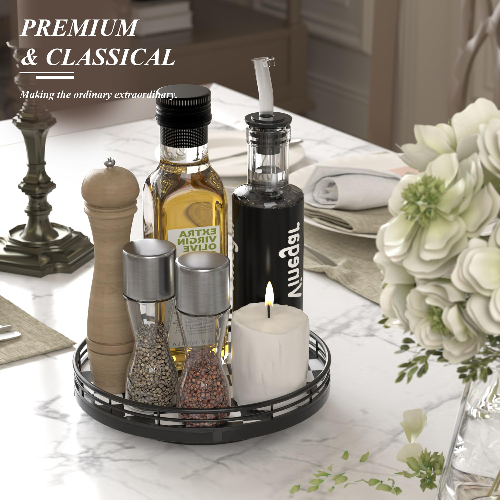 AMH smooth-spin lazy susan for easy countertop access