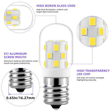 AMI PARTS LED bulb with E17 base for easy replacement.