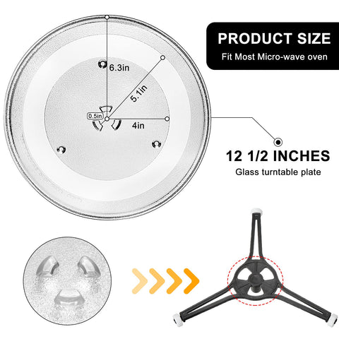 AMI PARTS WB39X10002 compatible turntable plate supports easy installation