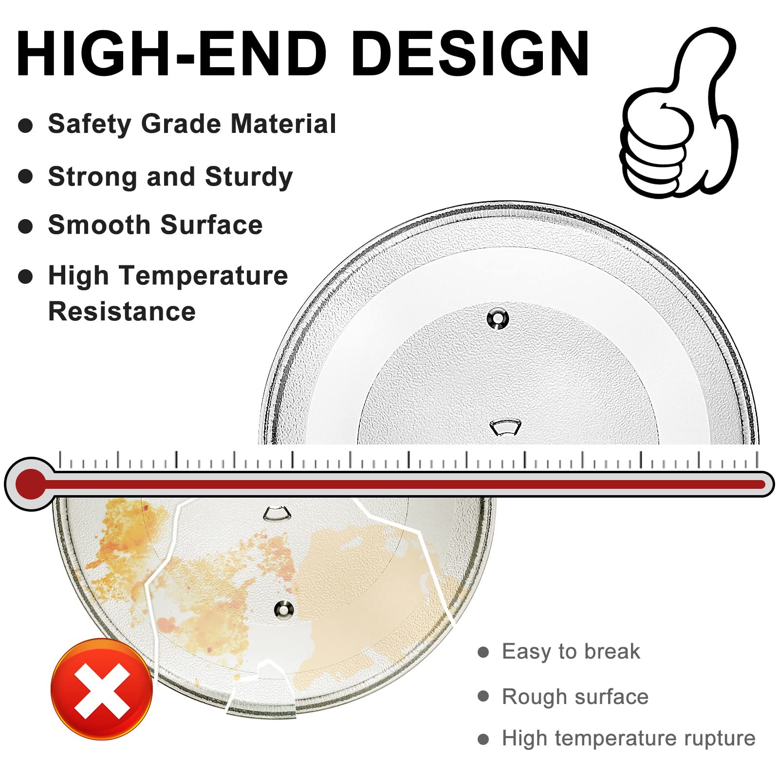 AMI PARTS WB39X10003 replacement glass plate fits GE microwaves for durable use