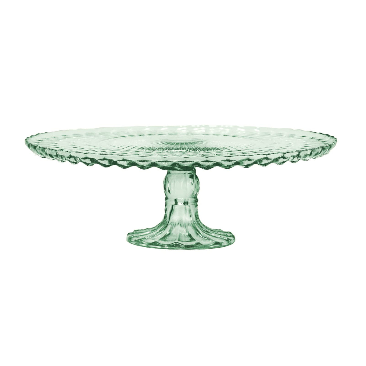 Amici Home Rochester footed glass cake stand for elegant dessert display.