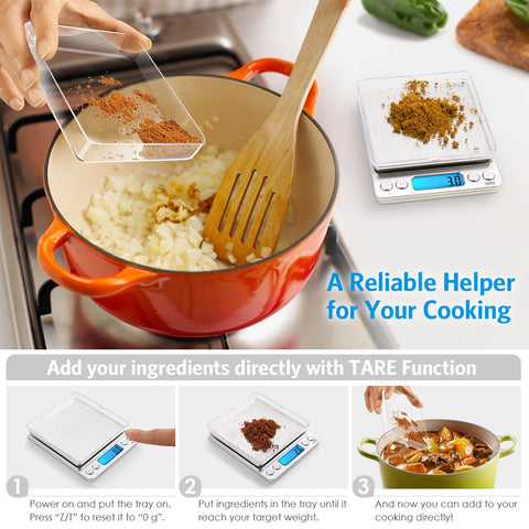AMIR compact pocket-size scale fits neatly on small desks.