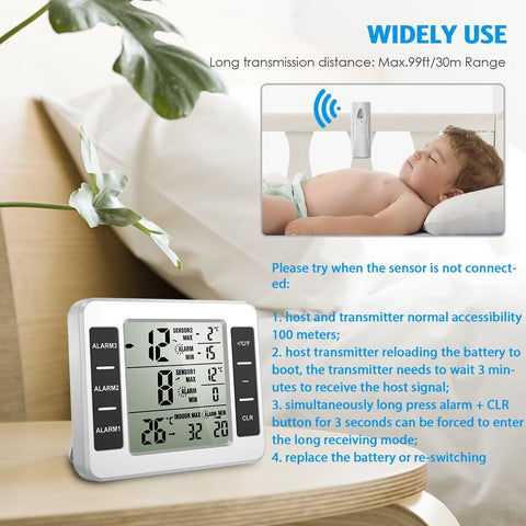 AMIR thermometer LCD shows clear large digits for quick temperature checks