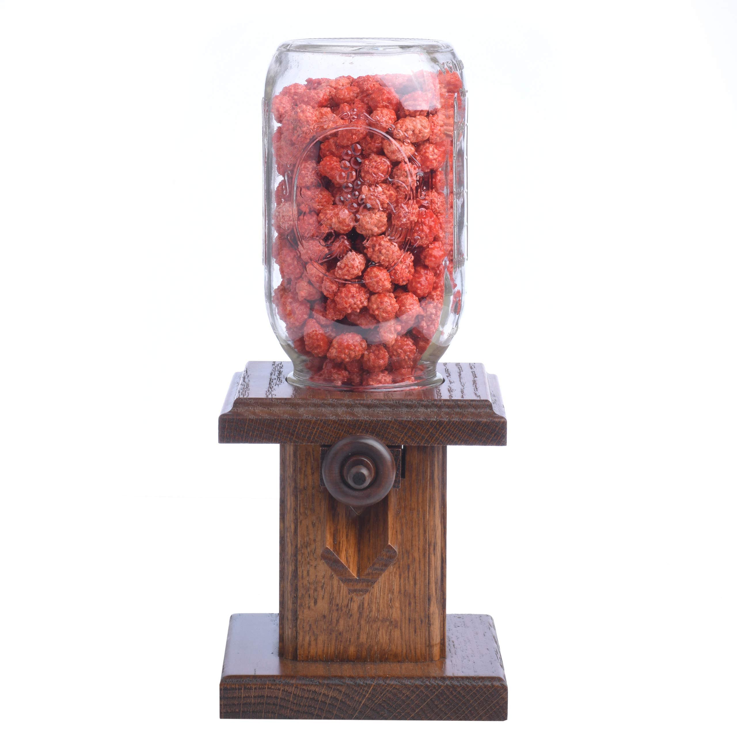AMISH VALLEY PRODUCTS durable oak wood candy dispenser ready for everyday use