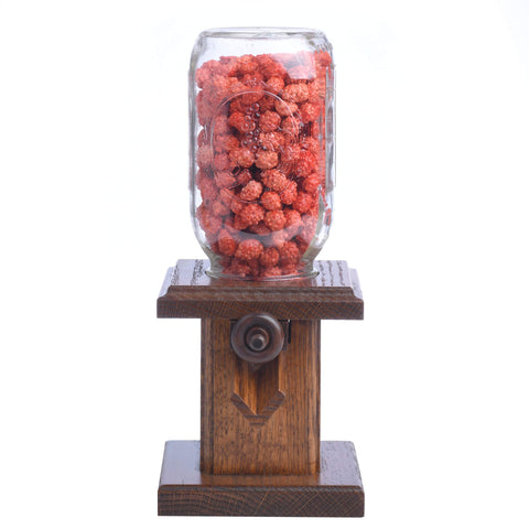 AMISH VALLEY PRODUCTS durable oak wood candy dispenser ready for everyday use