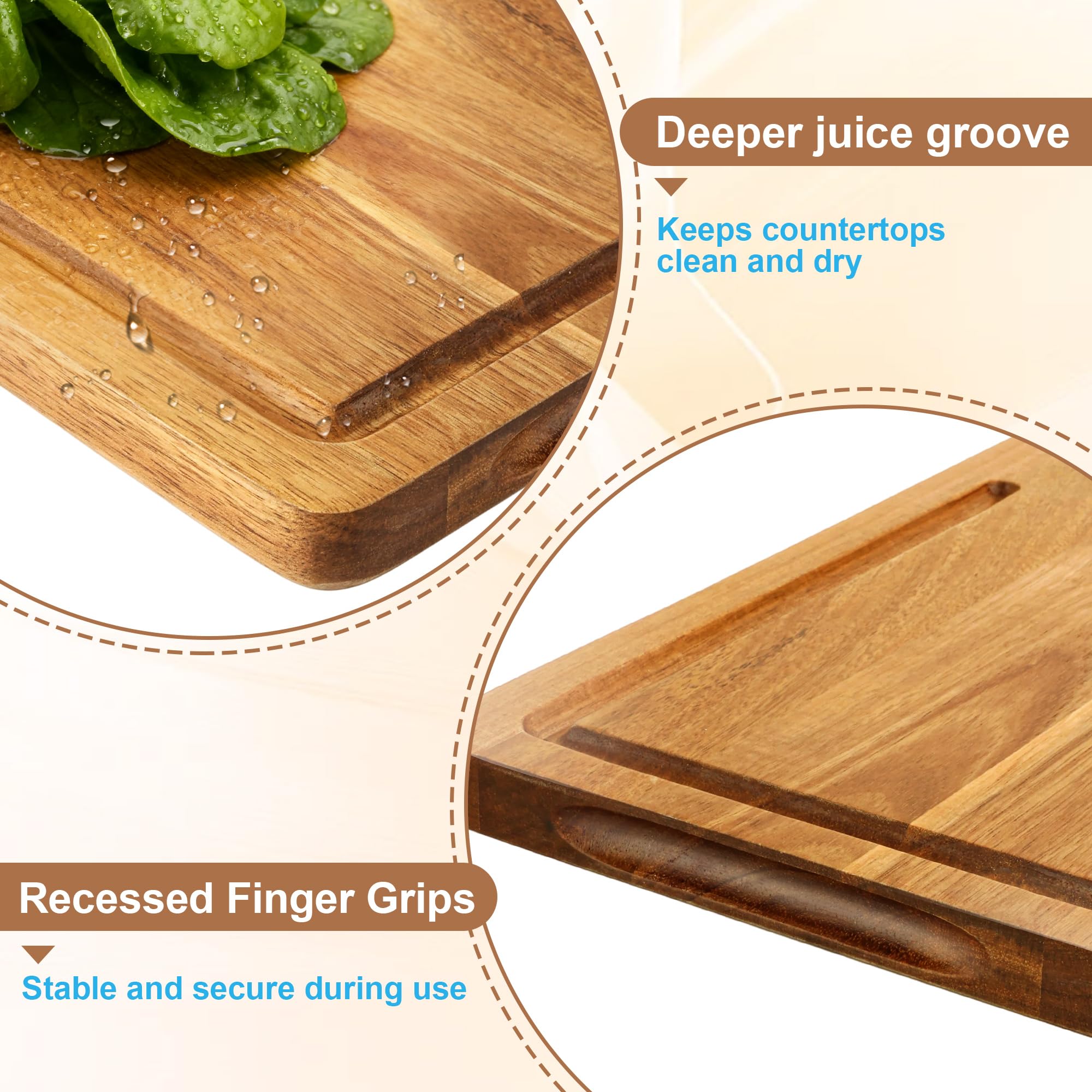 Amitlimate set on countertop showcasing natural acacia grain and warm tones