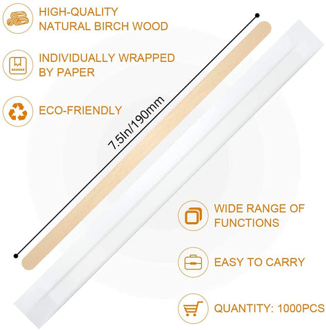 AMKOSKR paper-wrapped stirrers, hygienic single-use for offices.