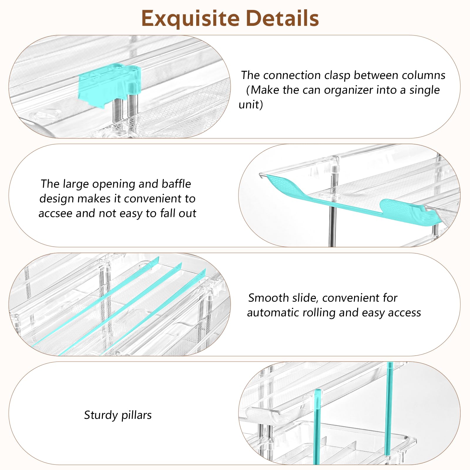Amllas stackable can holder shows transparent design for quick scanning