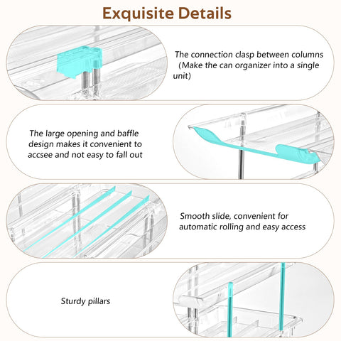 Amllas stackable can holder shows transparent design for quick scanning