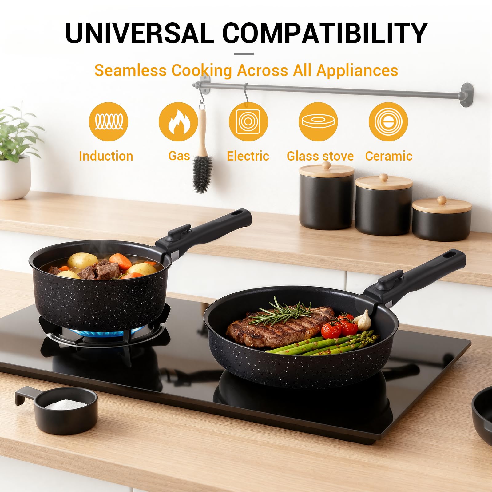 Ammeloo dishwasher-safe coating enables quick post-meal cleanup.