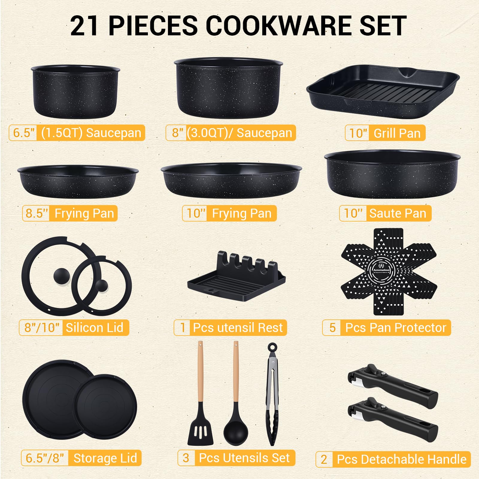 Ammeloo grill pan view showing even searing and cleanup convenience.