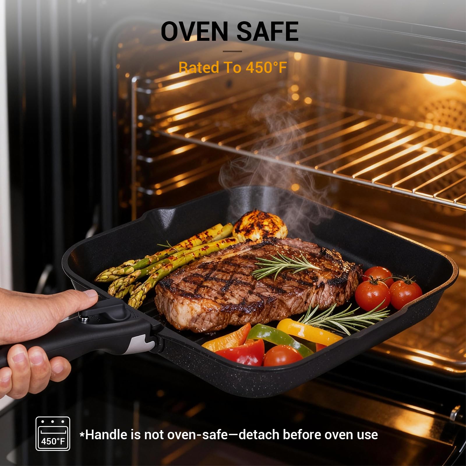 Ammeloo non-toxic coating emphasizes toxin-free family cooking.