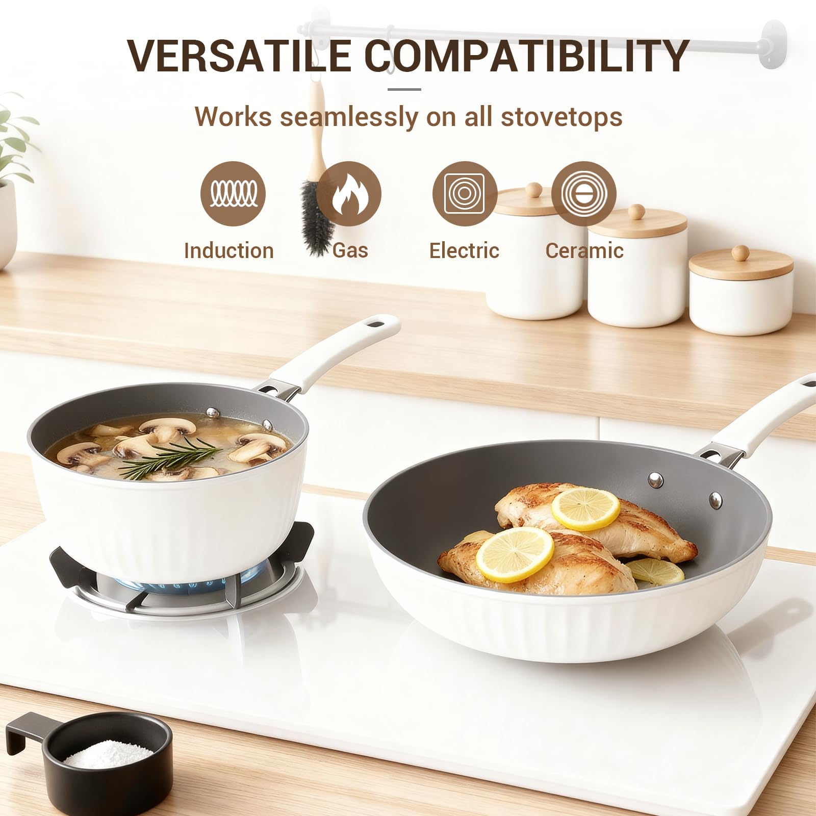 Ammeloo 9.5-inch ribbed frying pan for delicate dishes.