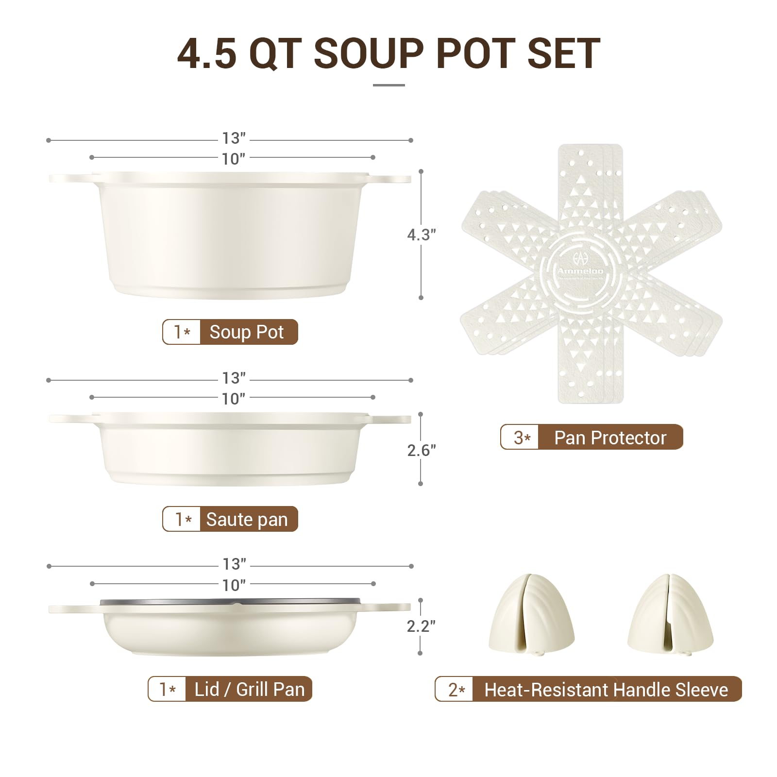 Ammeloo durable pan handles stay secure over time.