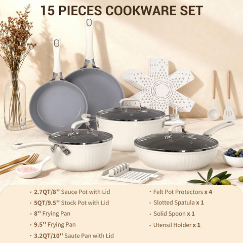 Ammeloo utensil holder with pot protectors for organized storage.