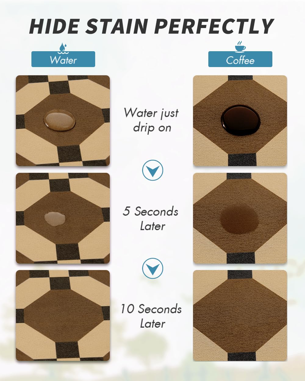 AMOAMI absorbent diatomite mat quickly soaks up splashes, keeping the counter dry.