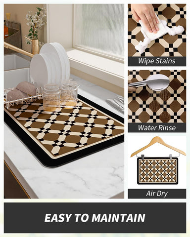 AMOAMI rubber backing prevents water seepage and stubborn stains on countertops.