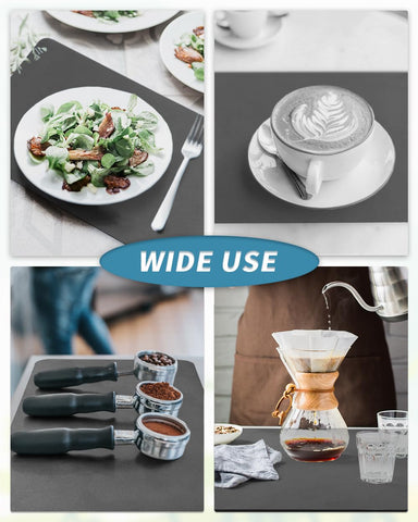 AMOAMI Coffee Mat doubles as a dish drying mat for cups and dishes.