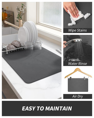 AMOAMI coffee mat rubber backing prevents water from seeping underneath.