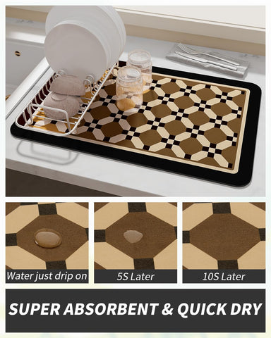 AMOAMI coffee bar mat features easy-clean design that speeds up drying and maintenance.