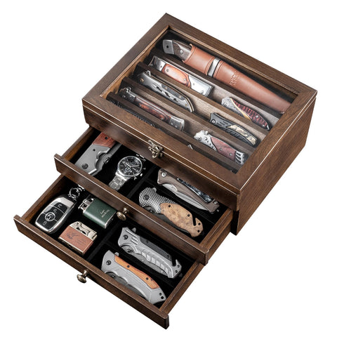 amoard Knife Display Case arrives pre-finished and ready to use.