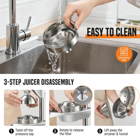 AMOHEE manual juicer bowl-size fits small to large citrus fruits