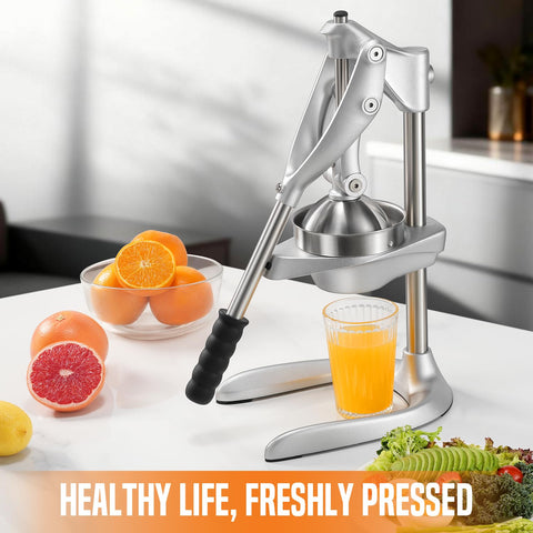 AMOHEE manual juicer lever-handle enables easy, comfortable pressing