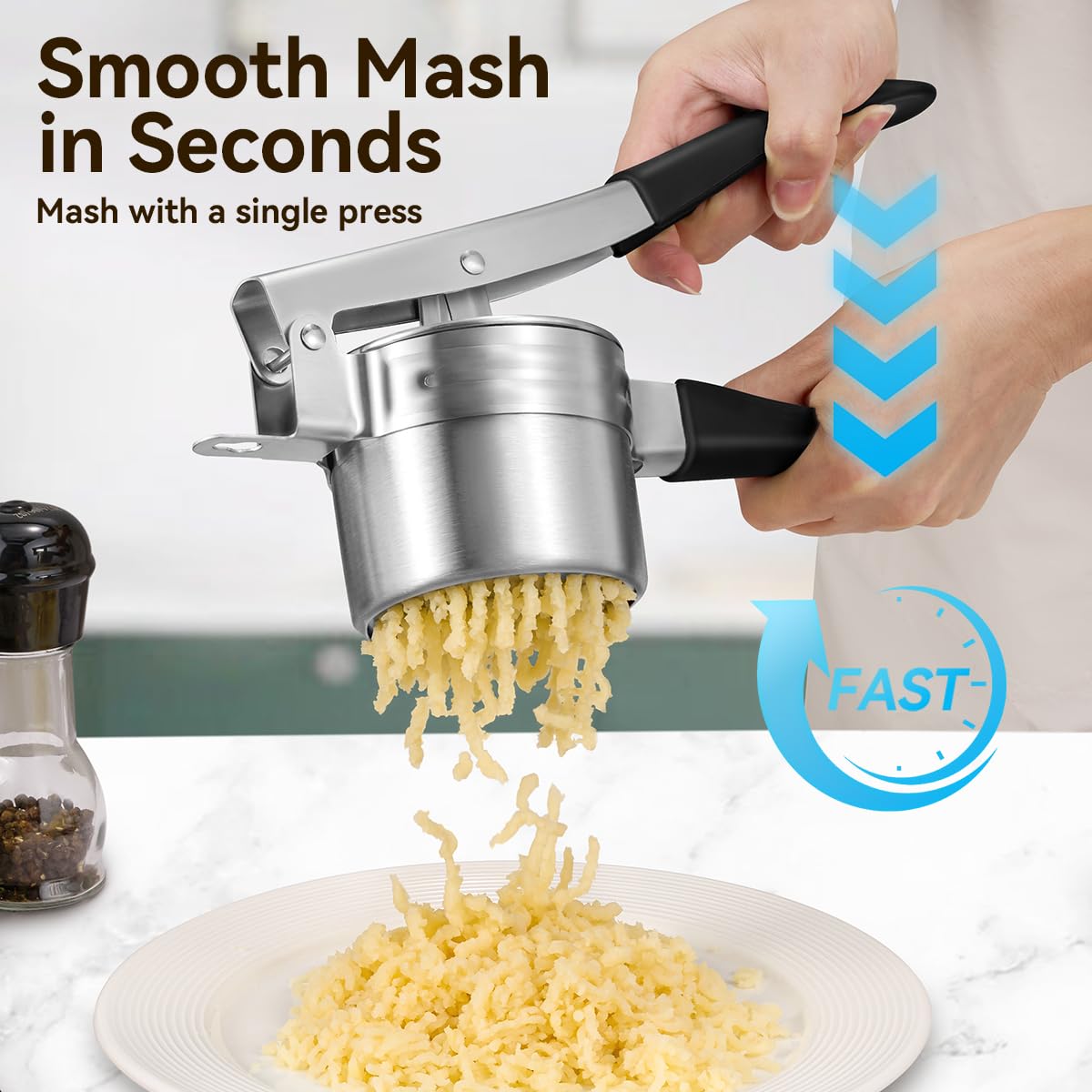 AMOHEE potato ricer with 15oz deep bowl for feeding the whole family.