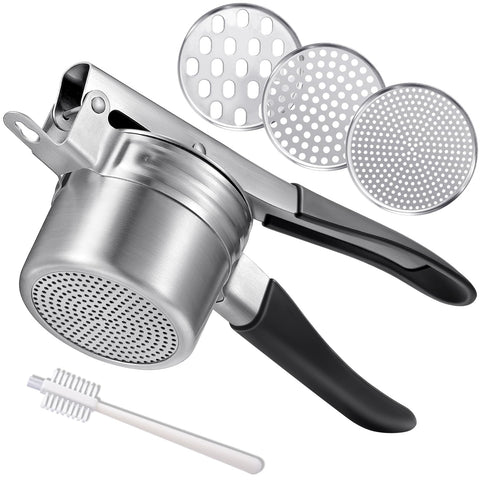 AMOHEE potato ricer heavy-duty design for smooth, fluffy mashed potatoes.