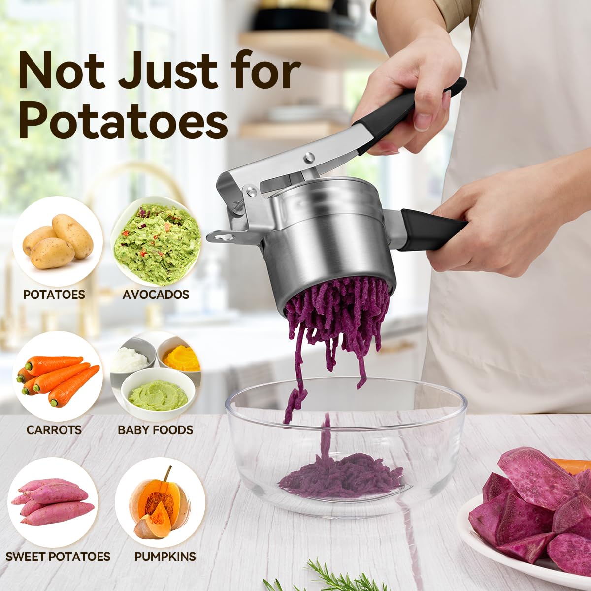 AMOHEE large-capacity ricer handles big batches in one go.