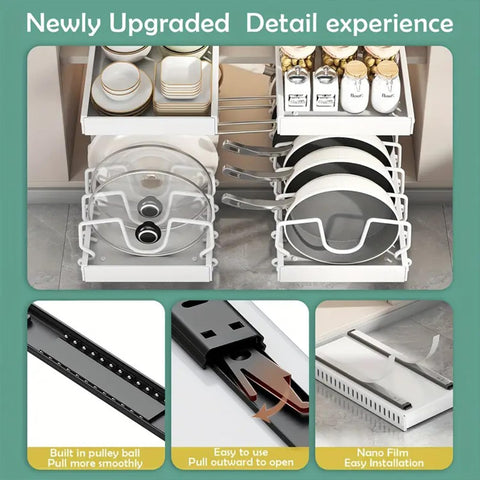 AmoiChic lid holder neatly organizes pot lids for quick stacking and accessibility.