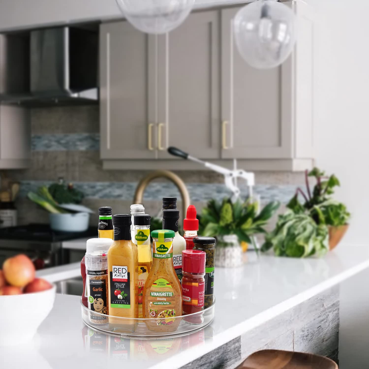 Amolliar vanity perfume storage displays fragrances with quick reach.
