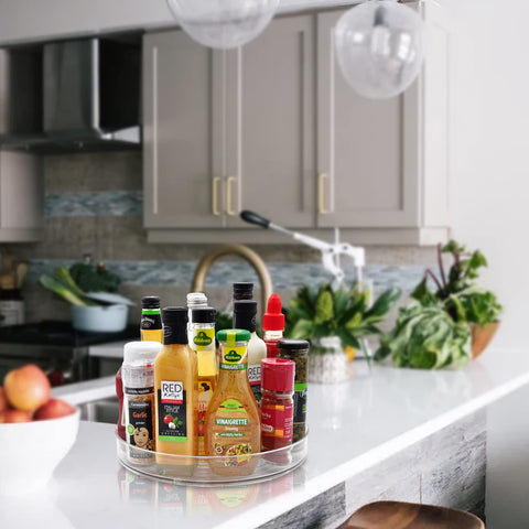 Amolliar vanity perfume storage displays fragrances with quick reach.